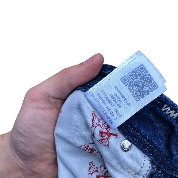 Vintage True Religion Jeans Size 33 STRAIGHT Indigo Mega T Blue - Picture 4 of 8